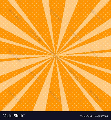 Orange pop art retro background with sunbeams Vector Image