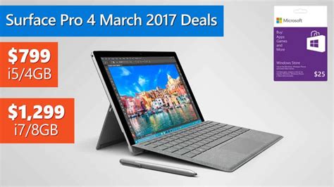 Microsoft Surface Pro 4 March 2017 Deals - SurfaceTip