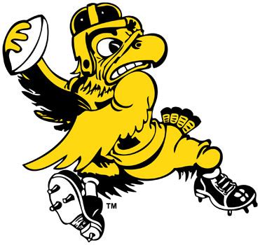 University of Iowa Wall Decals | Old School Collection, Football Herky Color Vinyl Wall Art