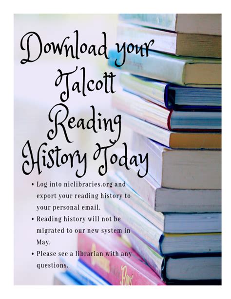 Download your Talcott reading history today. | Talcott Library