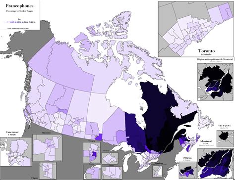 Carte Canada Francophone - Nord Carte