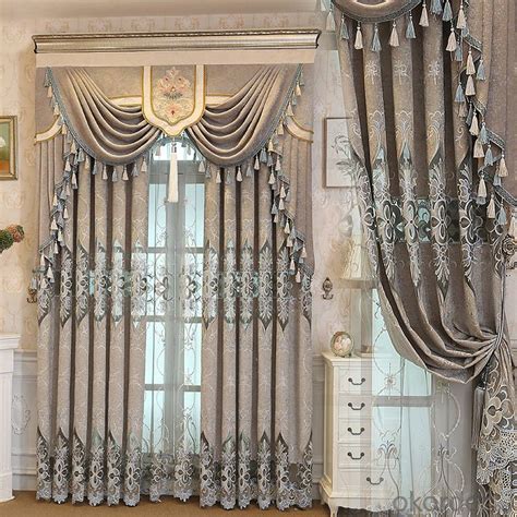 Home curtain hotel curtain blackout curtain chenille shading embroidered curtain fabrics real ...