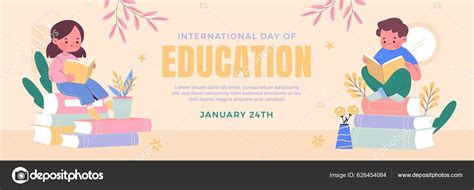 International Day Education 2023 Banner Template Vector Flat Design ...