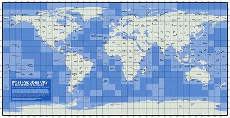 Latitude And Longitude World Map With Cities