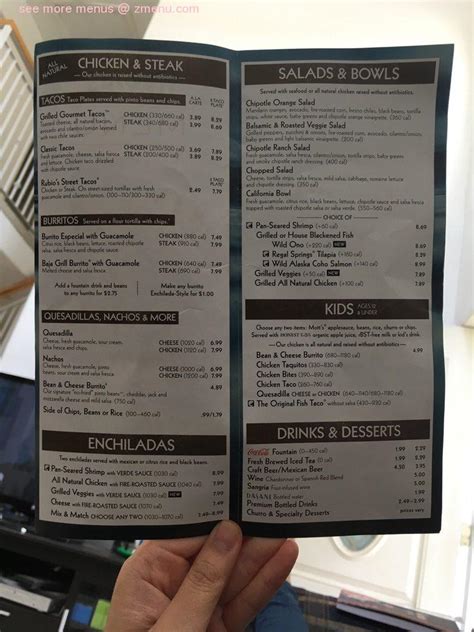 Online Menu of Rubios Coastal Grill Restaurant, Whittier, California, 90603 - Zmenu