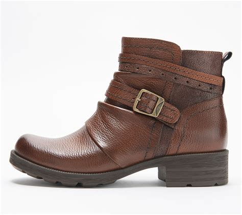 Earth Origins Leather Ankle Boots with Buckle - Randi Roland - QVC.com