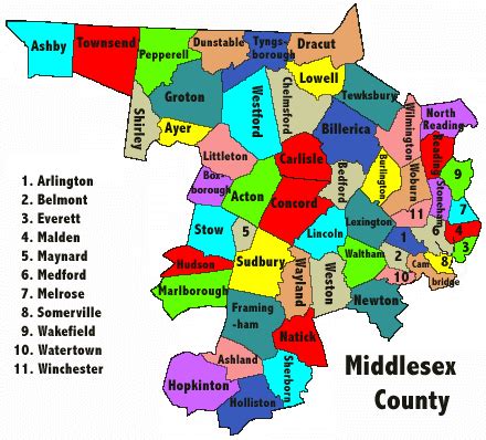 (Middlesex Co. (map of towns) of 8 of 10)