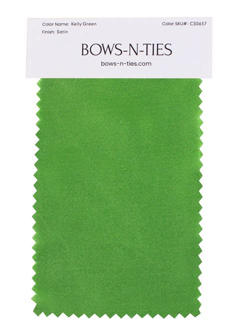 Green Satin Fabric Swatch | Kelly Green Fabric Swatch for Men's Wedding Ties and Accessories ...