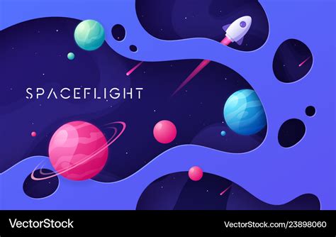 Colorful cartoon outer space background design Vector Image