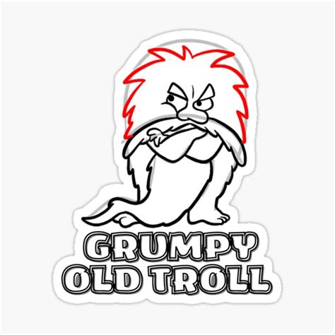 "Grumpy Old Troll" Sticker for Sale by SkArtGallery | Redbubble