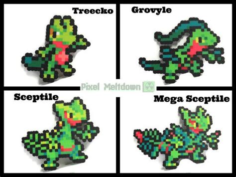 Treecko Pixel Art Grid