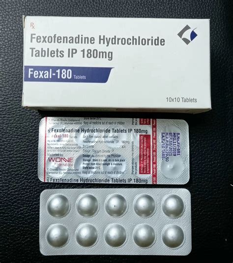 Fexofenadine Hydrochloride Tablets Ip 180 Mg at Rs 65/box ...