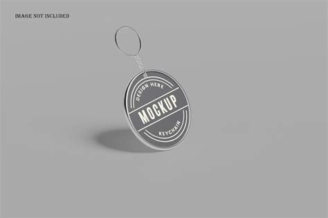 Premium PSD | Circular metal keychain mockup