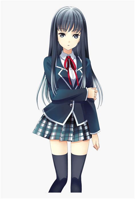 Anime Character - Anime Girl In School Uniform Drawing, HD Png Download , Transparent Png Image ...