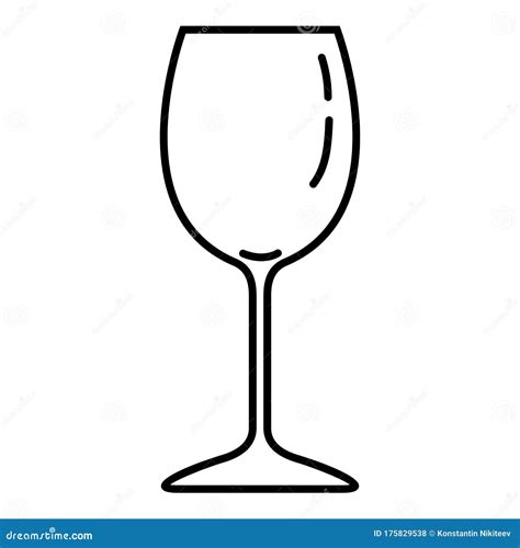 Vector Outline Wine Glass Icon Stock Vector - Illustration of party ...