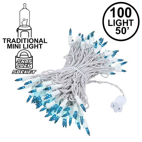 White Wire 100 Light Christmas Mini Lights - Novelty Lights Inc