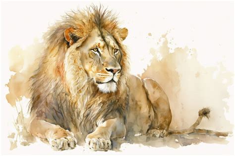 Lion Watercolor Sublimation PNG JPG, 40% OFF