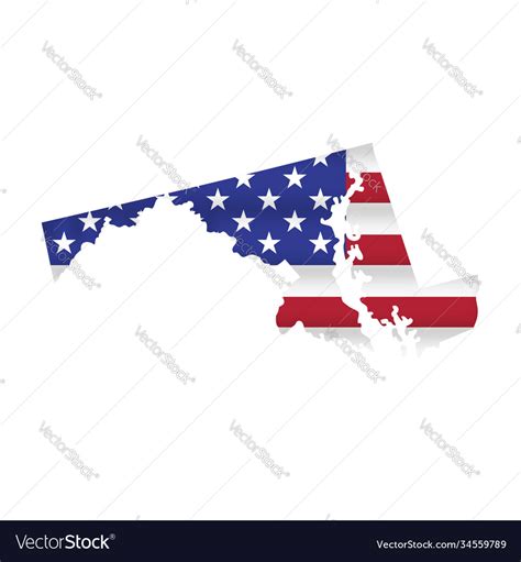 Maryland us state flag map isolated Royalty Free Vector