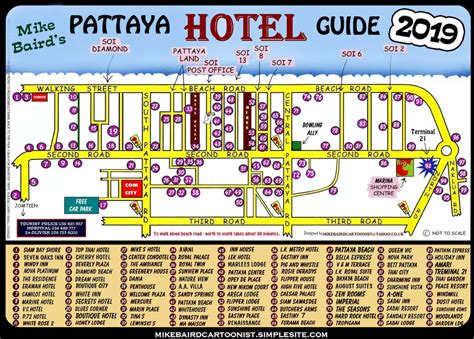 Hotel map 2019 by Mike Baird - Pattaya Unplugged