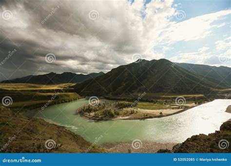 Confluence of two rivers stock image. Image of forest - 52052085