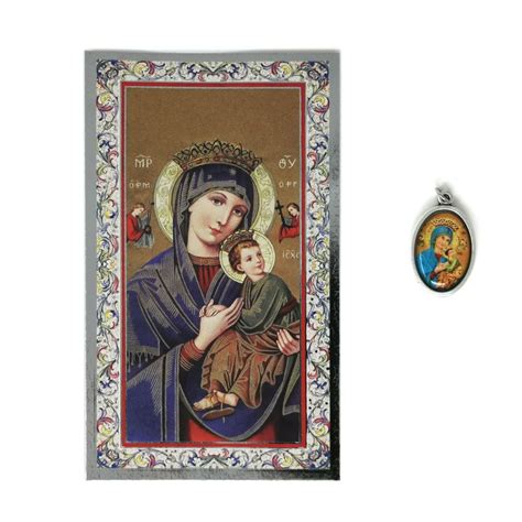 Catholic silver colour metal 2.5cm Our Lady of Perpetual Help medal ...