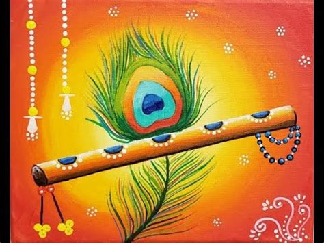 Krishna Flute & Peacock Feather/ Acrylic painting step by step ...