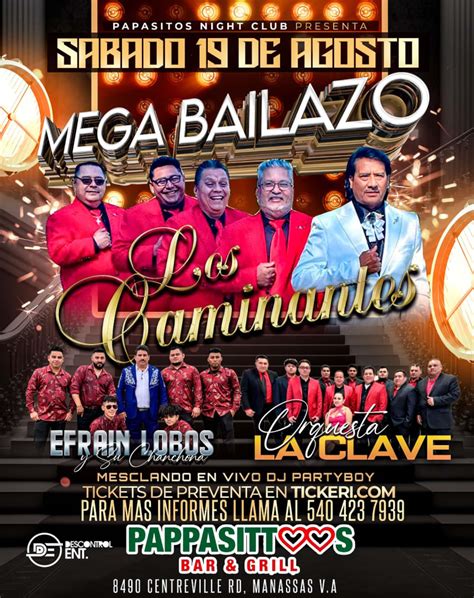 LOS CAMINANTES, ORQUESTA LA CLAVE Y EFRAIN LOVOS Y SU CHANCHONA EN VIVO ! MANASSAS PARK VIRGINIA ...