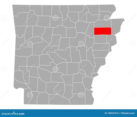 Arkansas, Poinsett County Map Vector Illustration | CartoonDealer.com ...