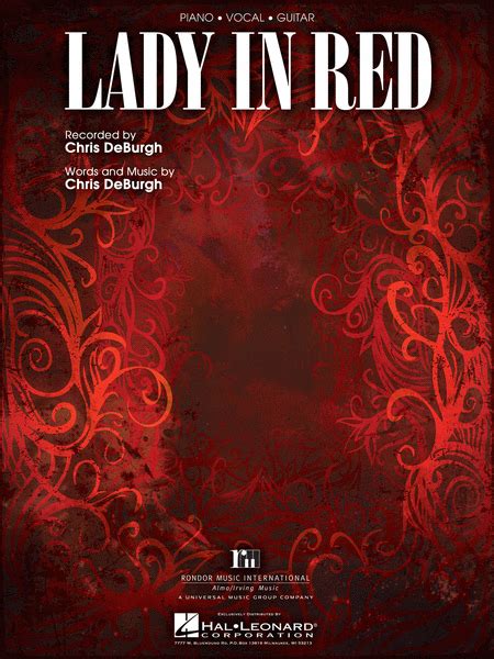 Lady In Red Sheet Music By Chris DeBurgh - Sheet Music Plus | Lady in red, Sheet music book ...