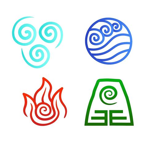 [OC] I made the four nations symbols. I thought this would be a good way to practice strokes in ...