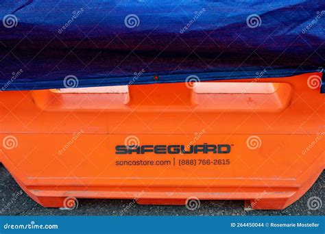 Safeguard is a Water Filled Jersey Barrier Editorial Stock Image ...