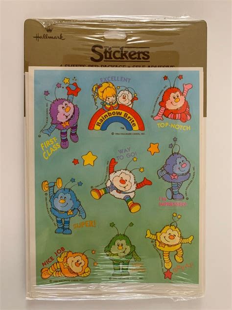 Vintage 1984 Rainbow Brite Sprites Hallmark Stickers pack (4 sheets ...