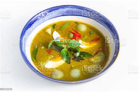 Traditional Thai Cuisinegreen Curry Chicken And Salted Egg In Coconut ...