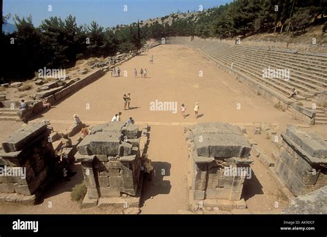 The site of the First Ancient Olympic Games at Mount Parnassus Delphi ...