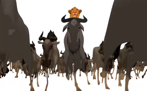 Simba riding the wildebeest full png by DracoAwesomeness on DeviantArt