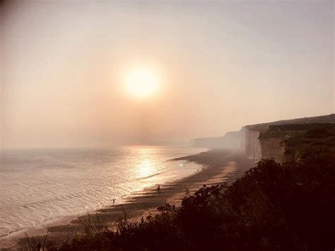 Sunset at the white cliffs of Dover, England [oc] [2700x 2000] : r ...