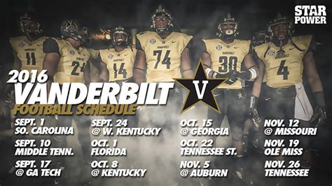 2016 Commodore football schedule announced – Vanderbilt University ...