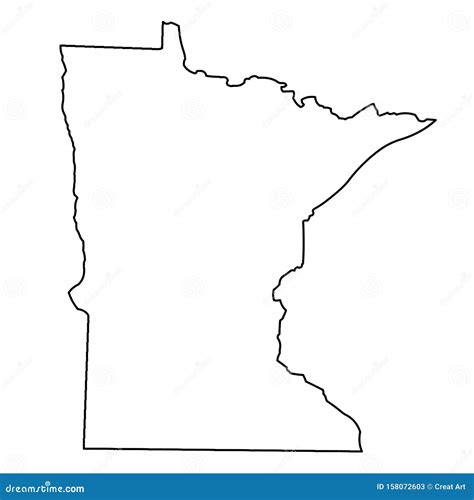 Minnesota Map Outline Vector Illustartion Stock Vector - Illustration ...