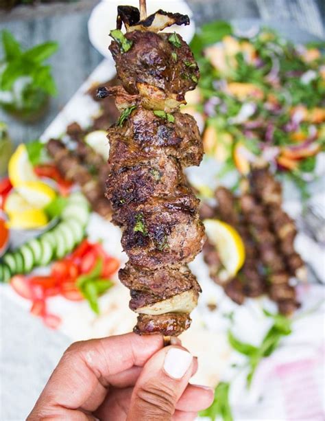 Grilled Lamb Skewers BBQ Party • Two Purple Figs