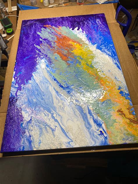 My first large canvas : r/PourPainting