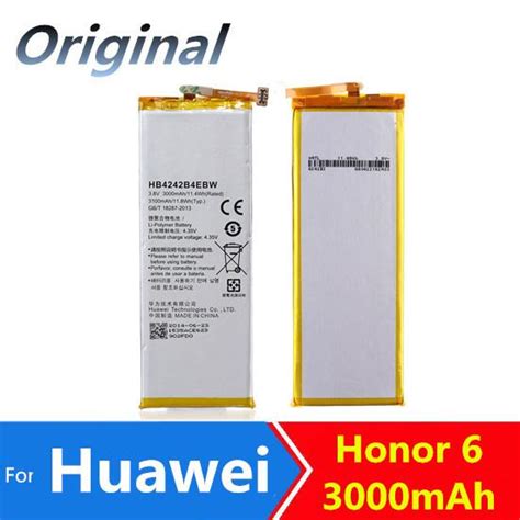 Buy 100 Percent Original Huawei Honor 6 Battery 3000mAh HB4242B4EBW ...