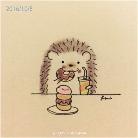 Yum-yum! by Nami Nishikawa | Hedgehog drawing, Cute drawings, Hedgehog art