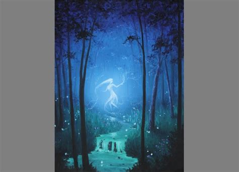 Art PRINT Enchanted Dark Forest Spirit Ghost Girl Will o the | Etsy