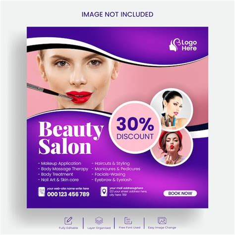 Premium Vector | Beauty salon Facebook ads and social media posts banner template design