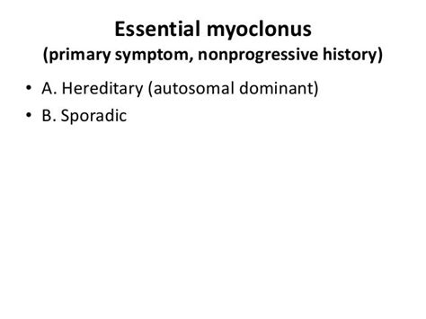 Approach myoclonus