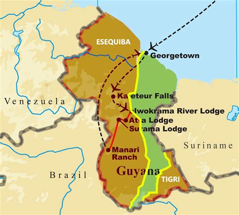 Map of guyana showing their territorial claims from venezuela – Artofit