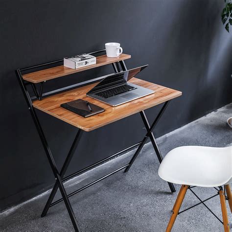 JIWU 2-Form Folding Study Desk for Small Space Home Corner Desks Simple ...