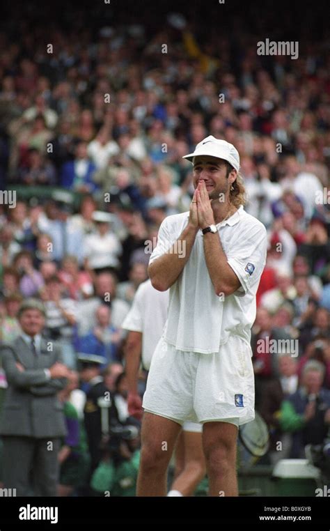 Andre Agassi wins his first Wimbledon 1992. Picture by David Bagnall ...