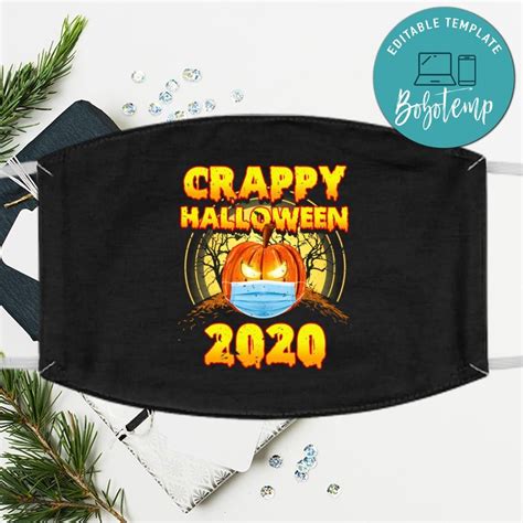 2020 Crappy Halloween Washable Face Mask | Createpartylabels