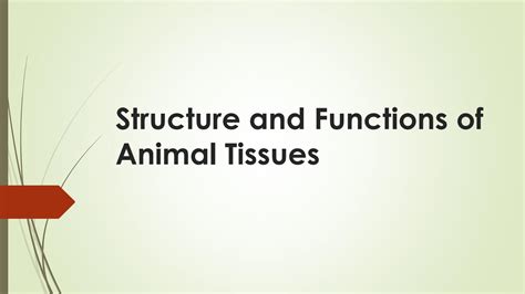 SOLUTION: Structure and functions of animal tissues - Studypool